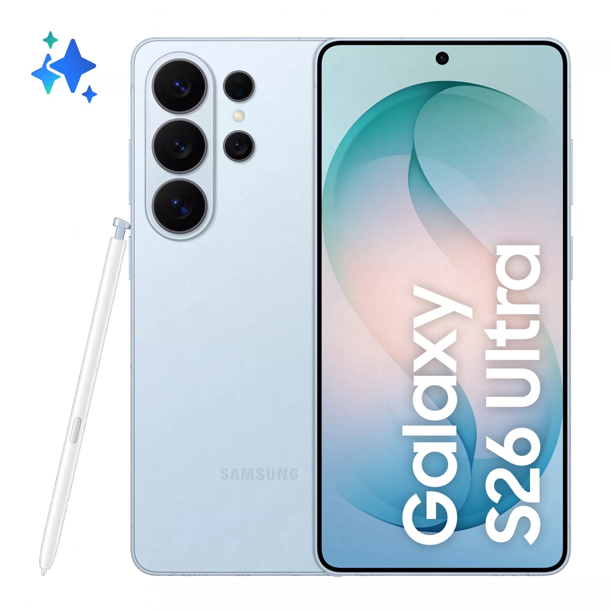 Samsung Galaxy S26 Ultra 5G 256GB in Sky Blue — front view
